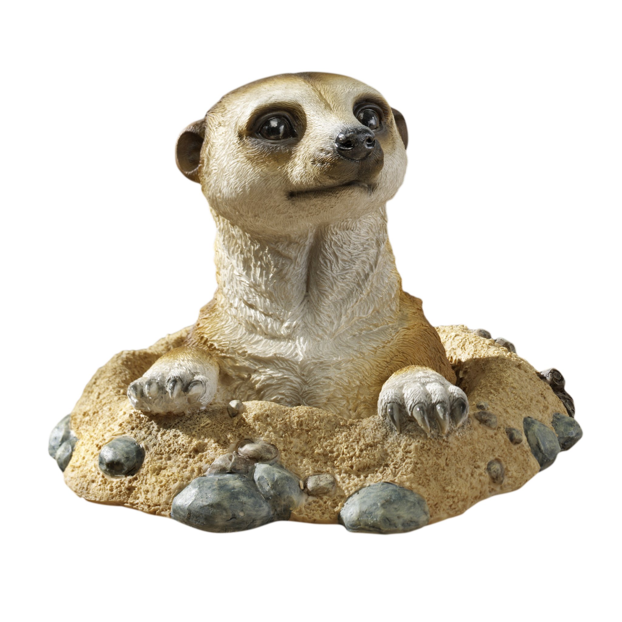 QL57081 Kalahari Meerkat Out of Hole Statue