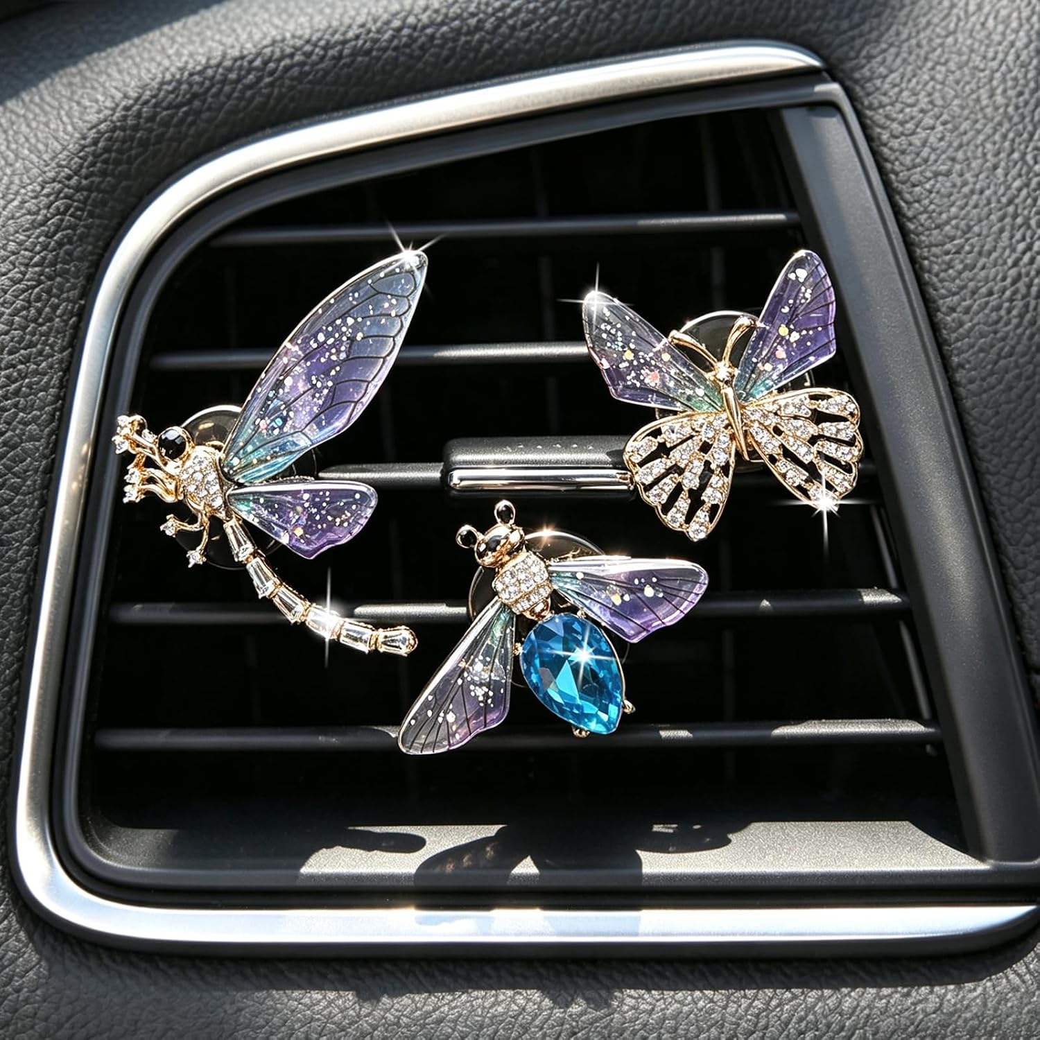 Butterfly Car Decor Bee Vent Clips Air Freshener, 3Pcs Dragonfly Decoration