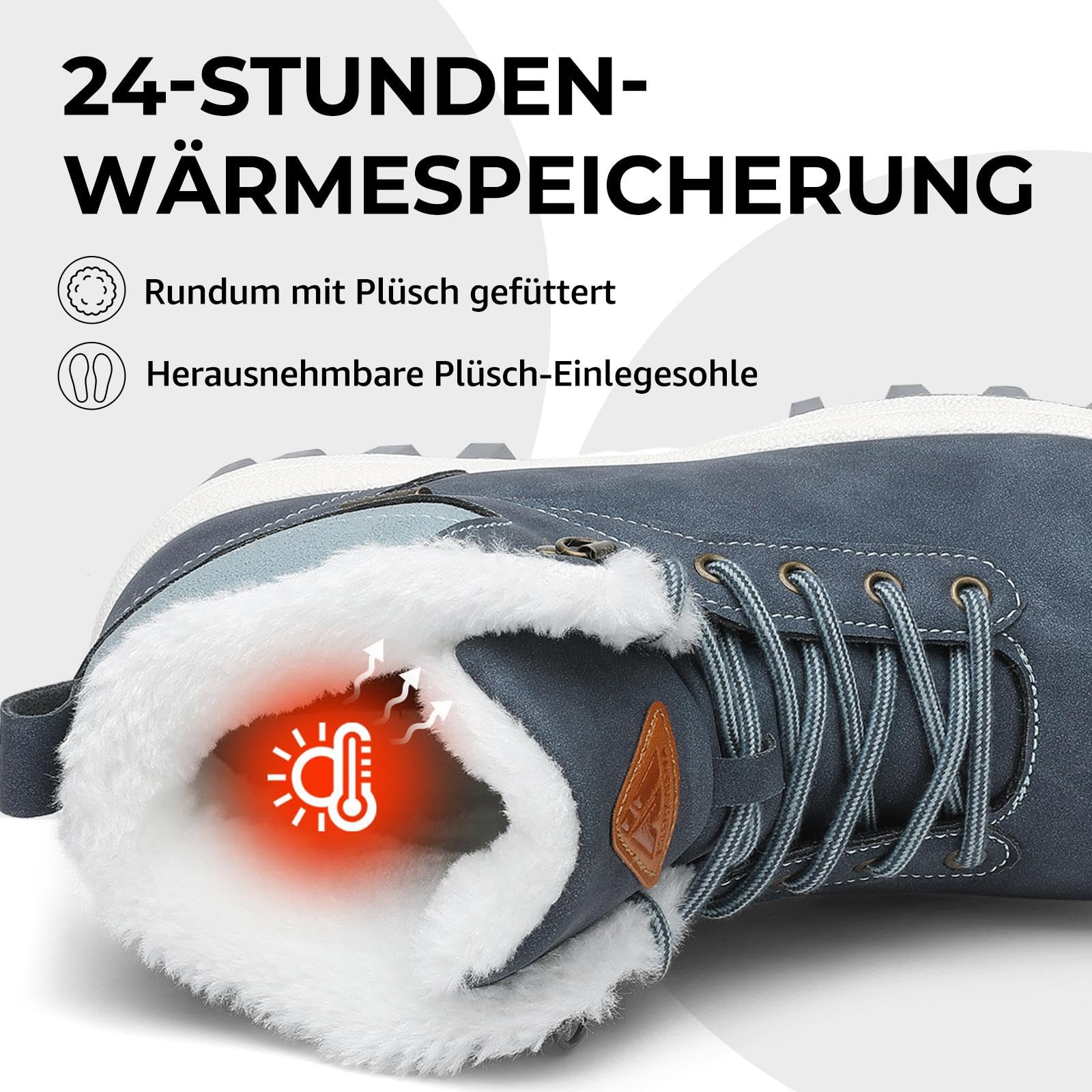 Mishansha Unisex Botas Invierno Cálido Impermeables Botines de Nieve Gr.36-48