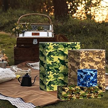 Amazon | 迷彩包装紙 28×20インチ 12枚 メンズ ボーイズ キッズ