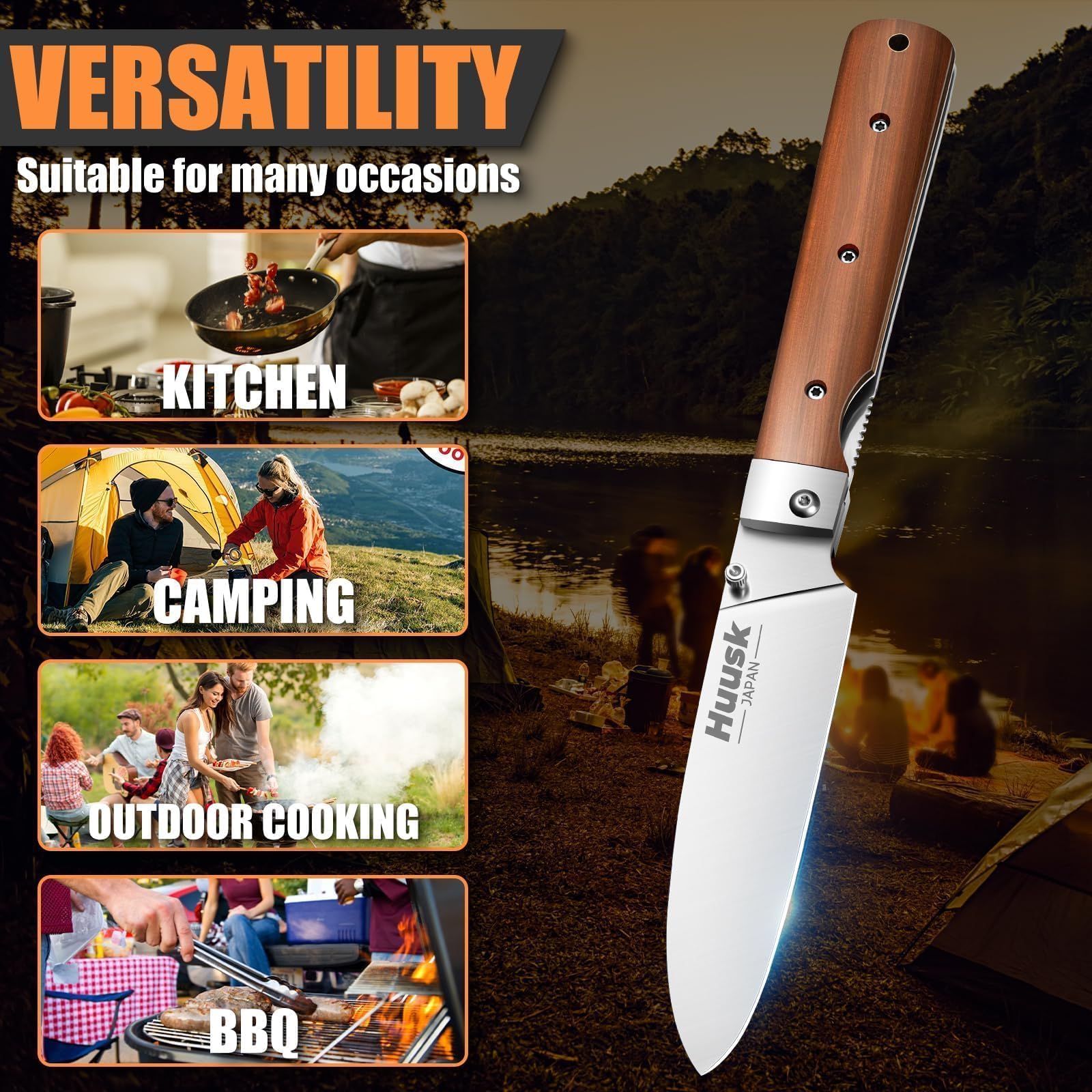 Huusk Folding Chef Pocket Knife-Japanese Santoku Knive, edc Kitchen Knives — Amazon image 6