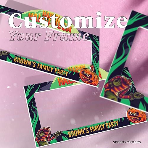 Miniatura 6 de Marco de cabina de fotos personalizado para fiesta de Halloween, accesorio de selfie personalizado con temática de calabaza, marco de selfie de