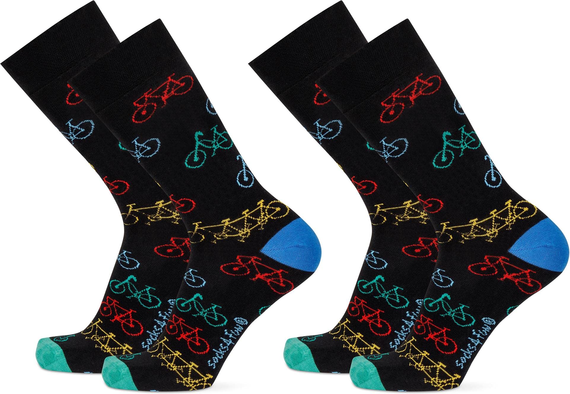 normani 2 Paar Lustige Socken | gemusterte Socken mit verschiedenen Motiven und Farben | Mit Piqué-Komfortbund | Aus Baumwolle, Polyamid und Elasthan