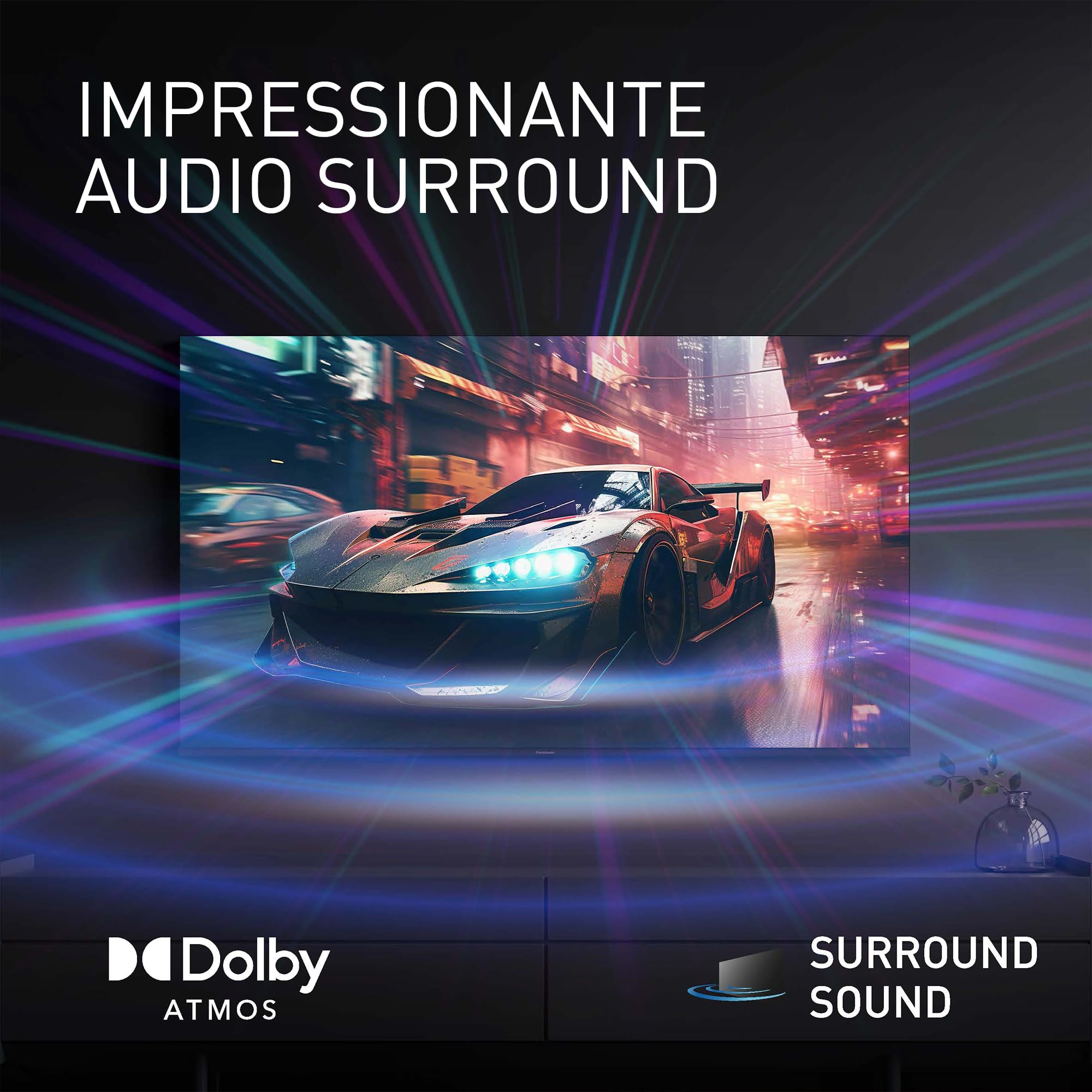 Panasonic Premium TV-50W80AEZC, 50 Pollici TV QLED 4K Ultra HD, Fire TV | Dolby Vision e Atmos, Modalità Game Plus, Controllo Vocale Alexa, Airplay, Smart TV ,Serie W80