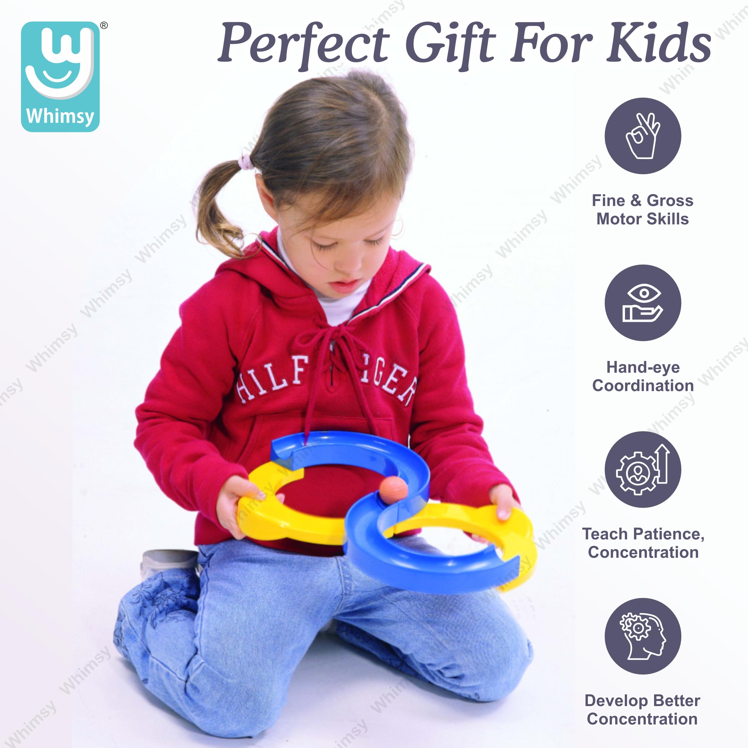 Whimsy Infinite Loop Balancing Toy, Creative Track with 1 Bouncing Ball, 8-Shaped Balancing Loop for Kids Above 3 Year, Bis Approved 3