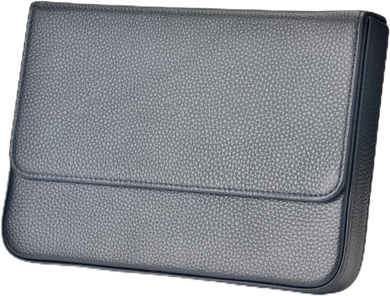 Lanxivi 12 Fountain Pen Case Genuine Black Leather Organizer, Portable Pen Bag Pouch Drawer Style