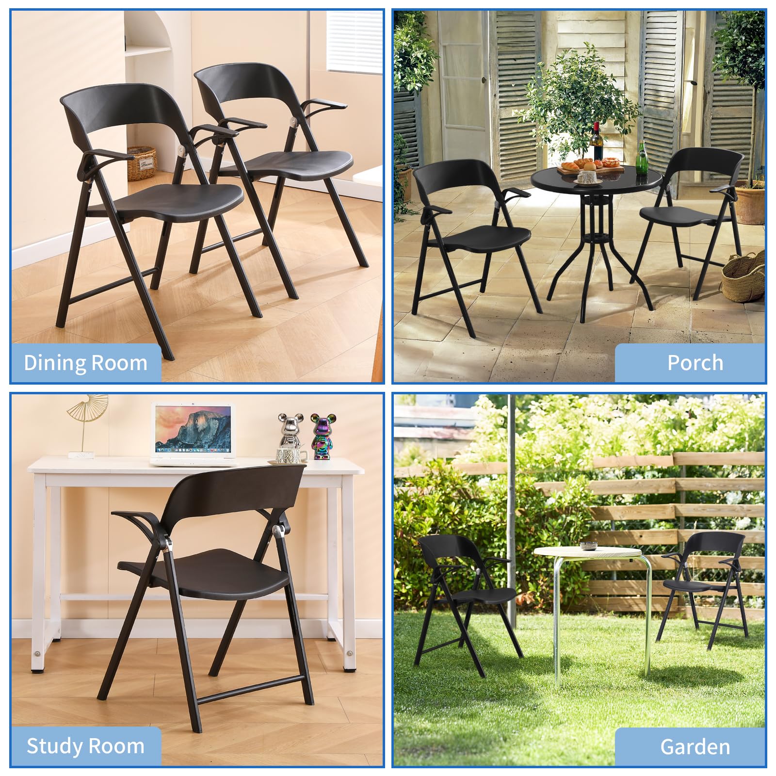 Heavy Duty Folding Chairs - Black -5
