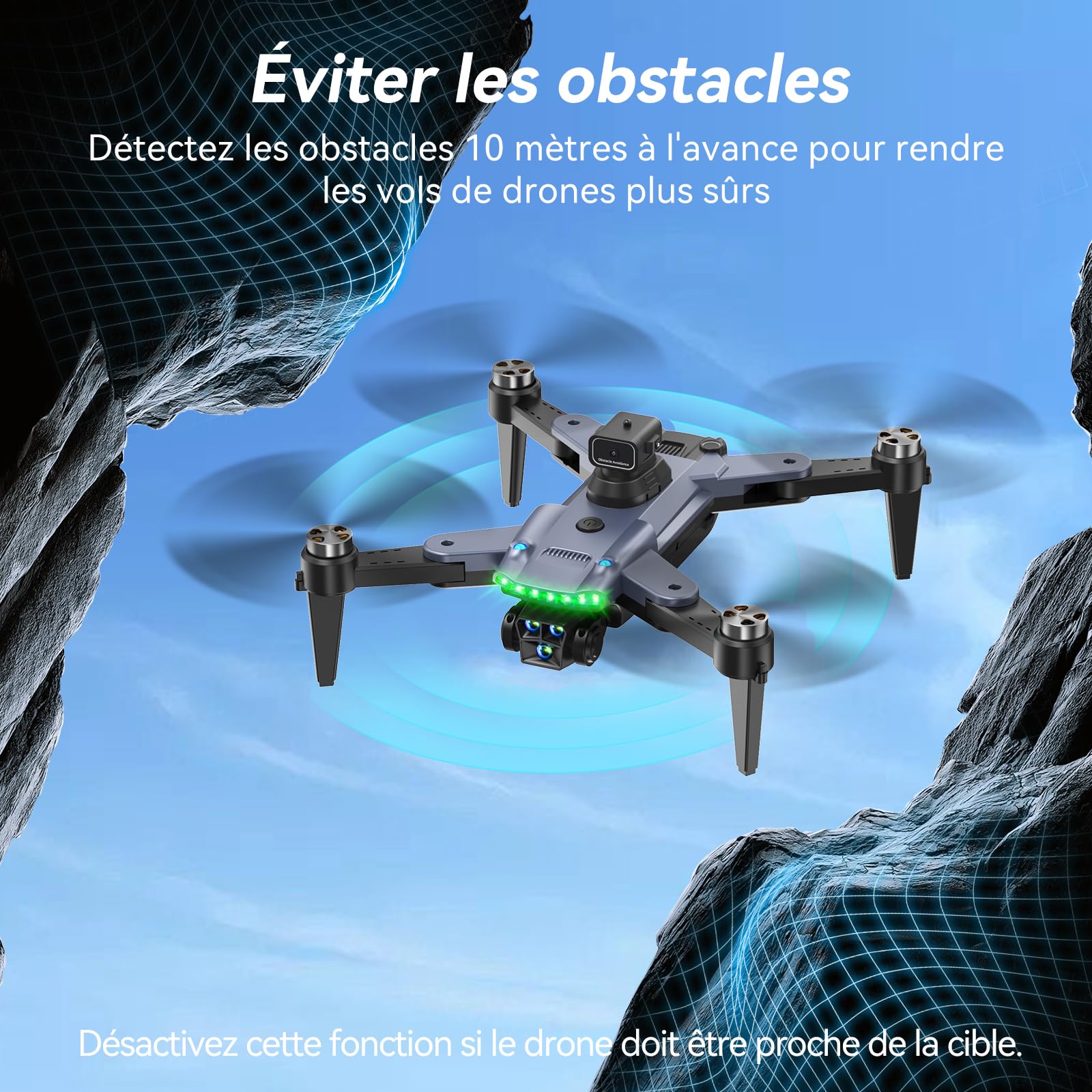 S166 Drone avec Caméra 4K, GPS Drone pour Adultes, Moteur sans Balais & Vol Stable, Retour Auto, Suivez-moi, Léger <249g, 3 Batteries(Moyen)