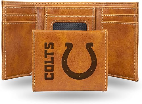 Rico Industries NFL Indianapolis Colts - Carteras grabadas con láser, Marrón, Classic