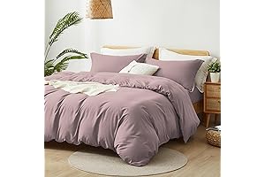Mauve Duvet Cover Set - King Size 3-Piece Soft Bedding Set