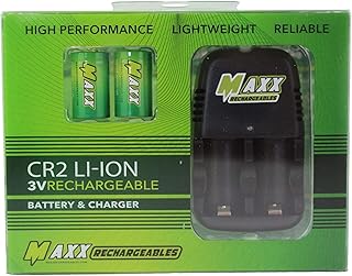 CR2 Rechargeable Battery Bundle - 2 x 3V High Power Rechargable Lithium Batteries with Chareger - Golf Rangefinders, Hunting, Video and Photo Cameras, Lighting Equipment, Garage Door's and More