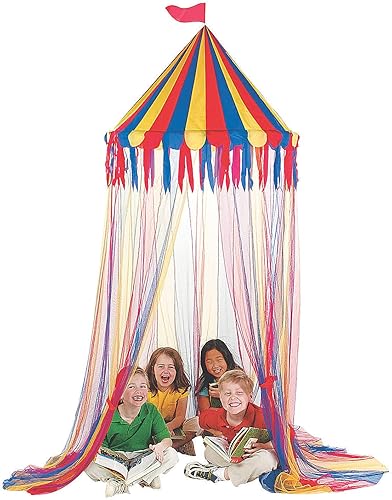 Fun Express Tienda de campaña grande con toldo – Tienda de campaña de aprendizaje educativo para niños – Ideal para niños y niñas – Casa de juguetes