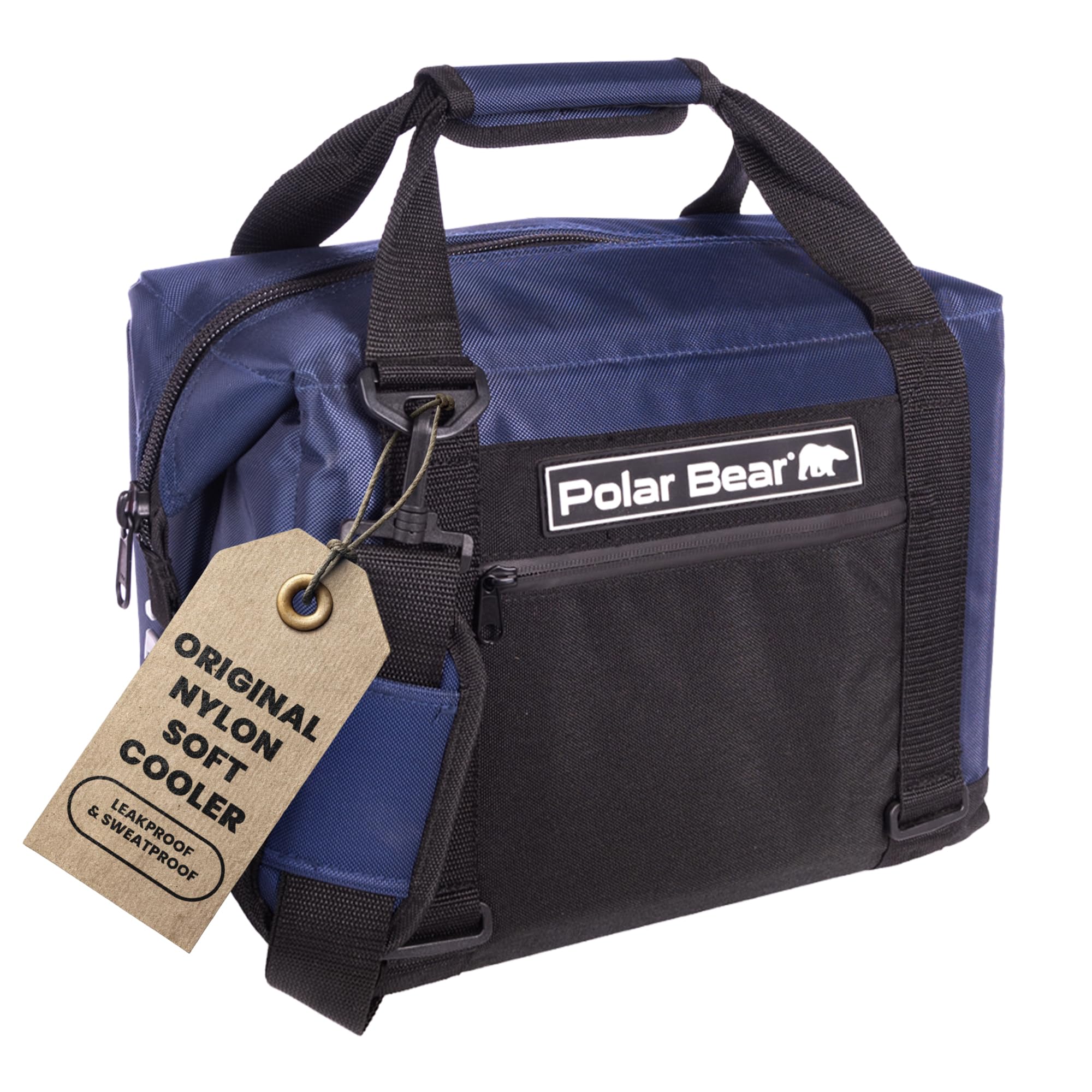 Polar Bear Coolers 12 Pack Original Nylon Soft Cooler Bag Insulated Leak Proof Beach Cooler Bag, Small Coolers for Travel | Heavy Duty Bag Cooler, Portable Cooler Bag | Sweat Proof