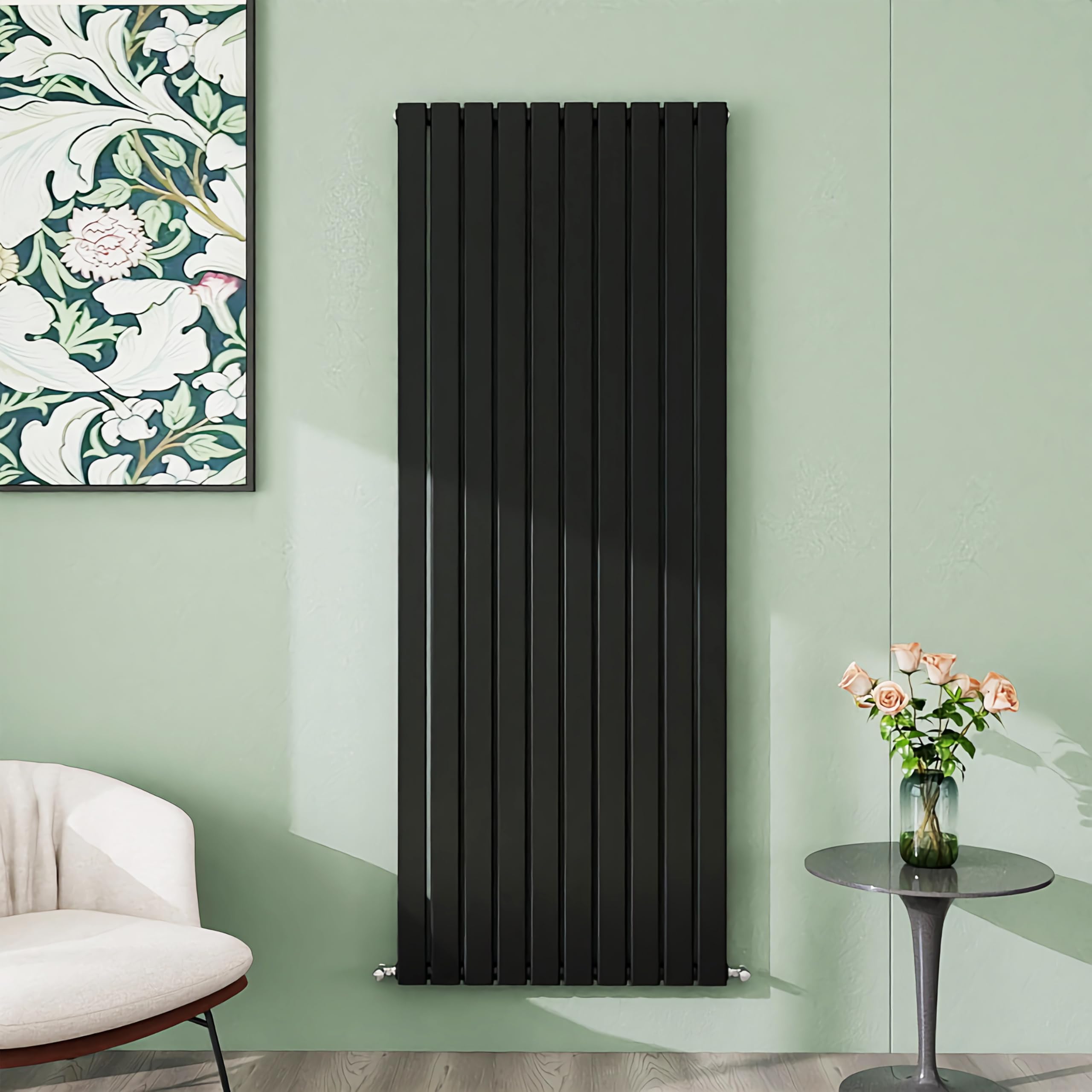 Simple Bathroom 1800×680mm Black Vertical Designer Radiator Single Panel Modern Central Heating Flat Panel Radiators