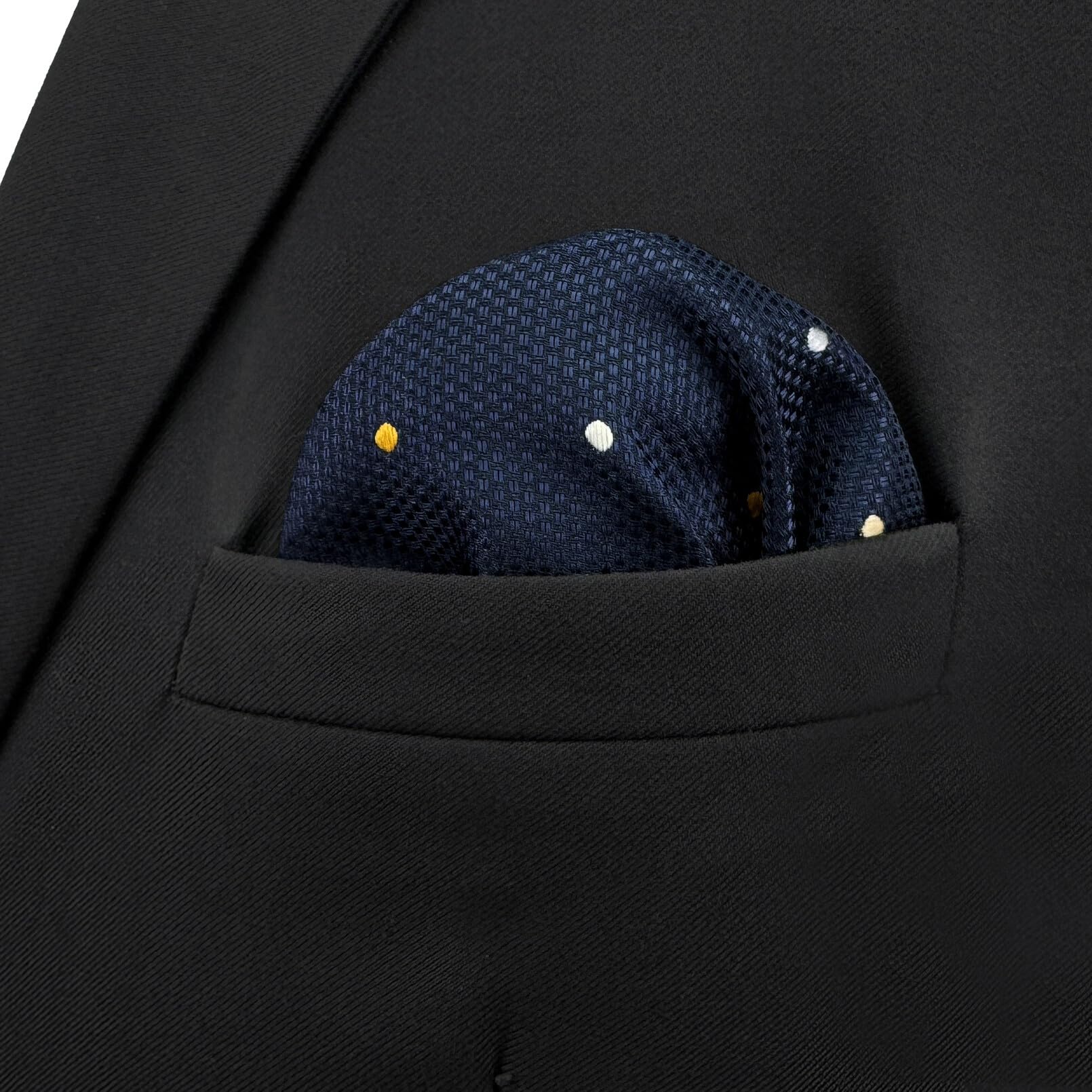 S&W SHLAX&WING Poszetki Blue Pocket Square Dots Dotty Mens Hanky Silk Promocyjny upominek Groomsmen Pocket Squares dla mężczyzn