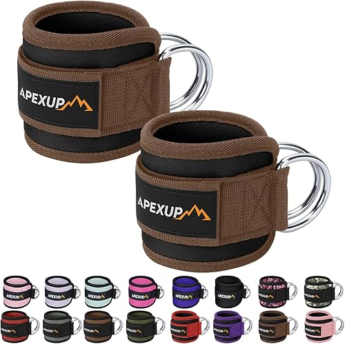 Miniatura 29 de APEXUP Correa de tobillo para máquina de cable, bandas de resistencia de tobillo, correas de tobillo de patada hacia atrás con cable para gimnasio