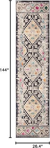 Vista 227 de Safavieh Madison Collection MAD418F - Alfombra de área con diamantes, Polipropileno, Azul Oscuro/Amarillo