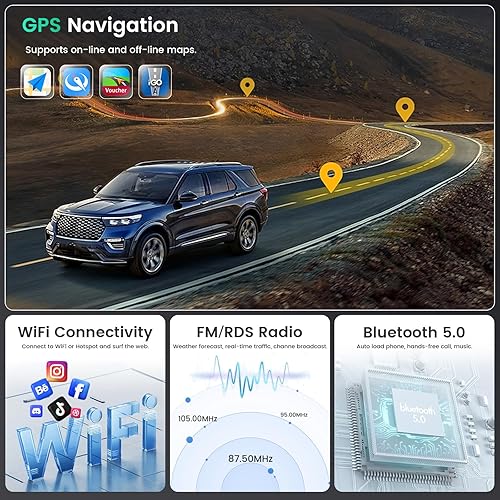 Miniatura 4 de 5G WiFi [8-Core 4+64G] Hikity Android 15 Estéreo de coche para Toyota Corolla 2009-2013 Radio, 9 pulgadas con pantalla táctil inalámbrica Carplay