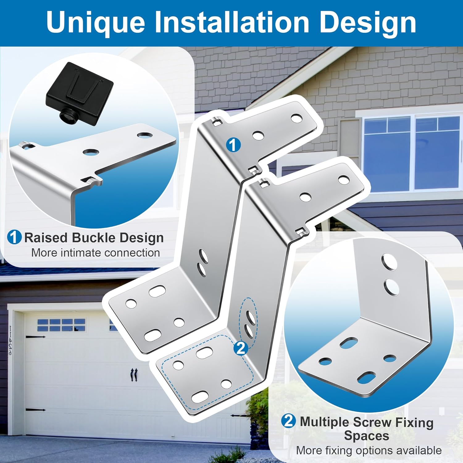 2PCS Garage Door Sensor Bracket Compatible with GSTB-R STB-BL Garage Door Sensors Replacement, Sturdy Metal, Wall Mount, Silver