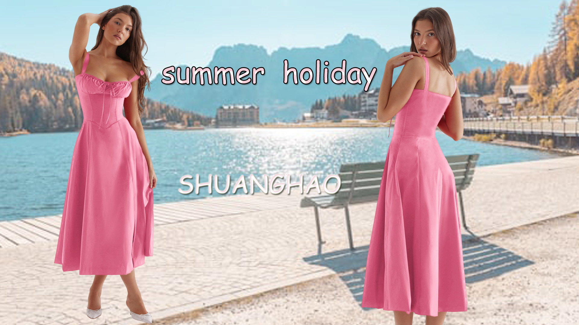 Shuanghao Robe Femme Été Sans Manches Bretelles Spaghetti Fleurie Bohème - Robe Longue Chic Vintage