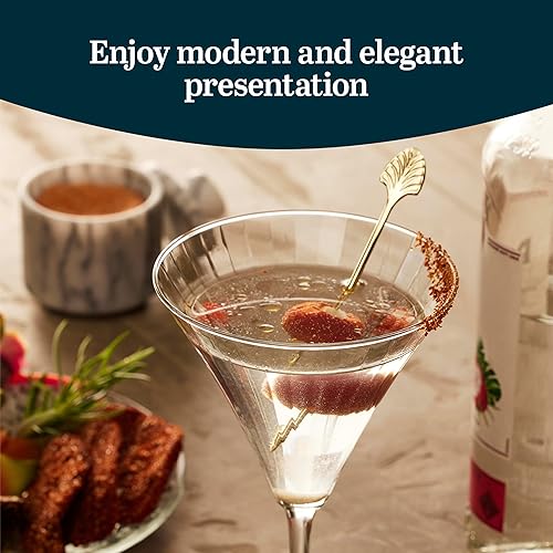 Vista 18 de Libbey Entertaining Essentials - Juego de 6 vasos de Martini aptos para lavavajillas, vasos de Martini de tallo alto para fiestas y más 8 oz - Juego