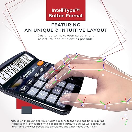 Miniatura 44 de CATIGA CD-2786 - Calculadora de escritorio de 12 dígitos con pantalla LCD grande y botón sensible, con energía solar o batería, función estándar 1