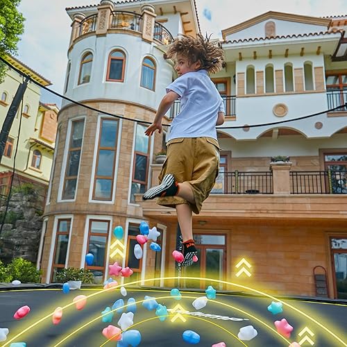 Miniatura 10 de LeJump Trampolines grandes recreativos de 7.7 pies y 12 pies con red de cierre, aprobados por ASTM para exteriores para niños y adultos