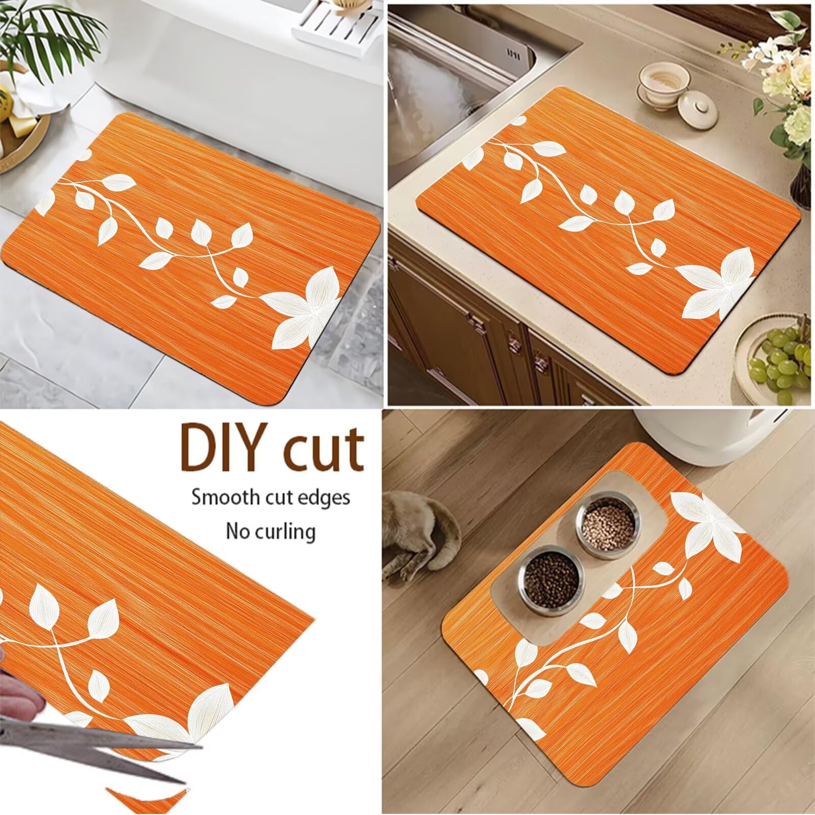 Tappetino da Bagno Antiscivolo Tappeto Bagno Super Assorbente Tappeto Cucina ad Asciugatura Rapida Facile da Pulire Tappetino Doccia Tappeti Cucina per Zerbino Ingresso Interno Giallo 140x200cm 7-1433