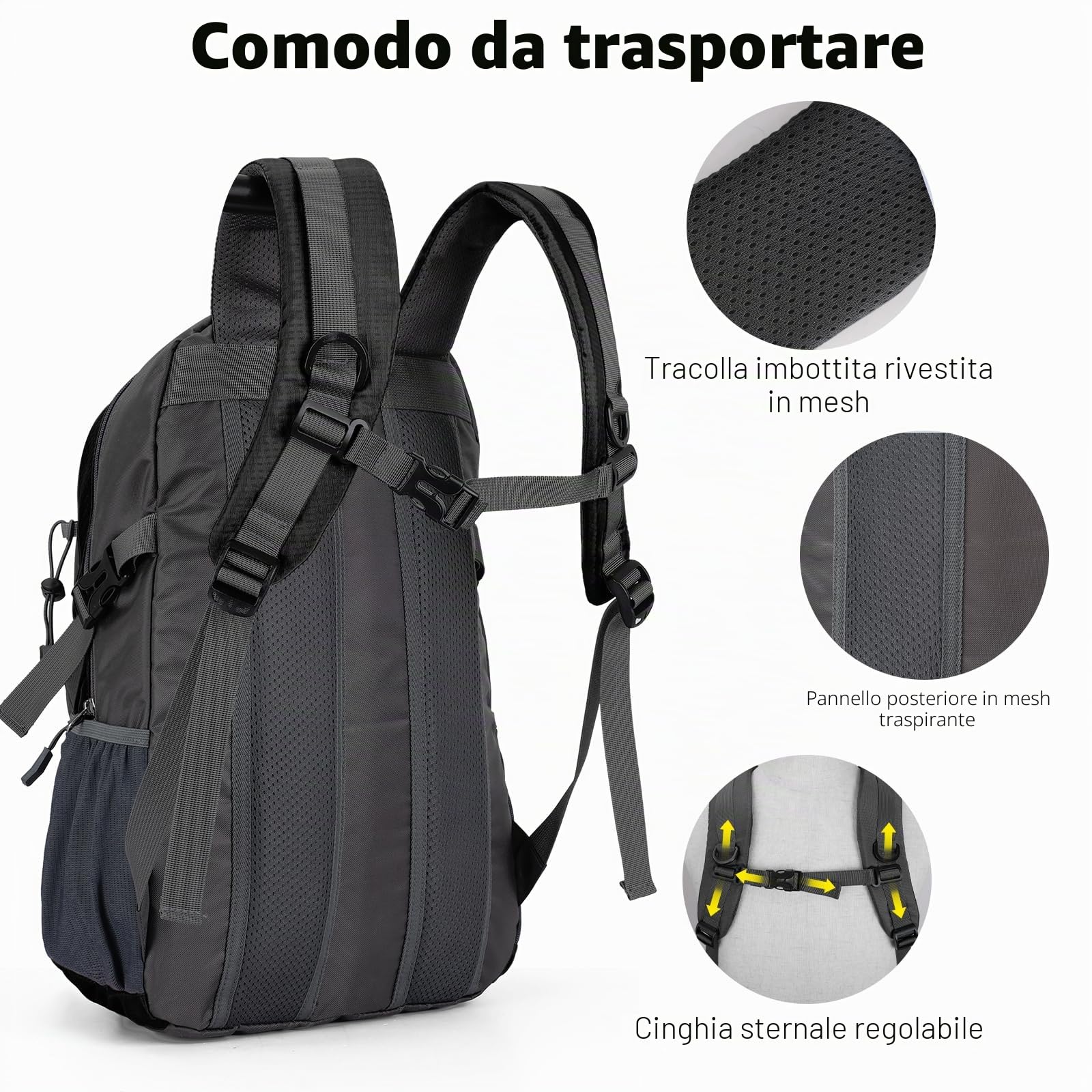 Zaino da escursionismo da donna, 25 l, zaino da viaggio, impermeabile, per campeggio, escursionismo, alpinismo