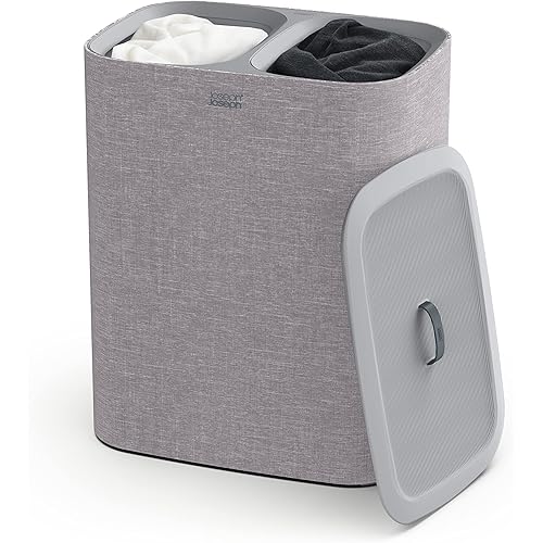 Joseph Joseph Tota 90-litre Laundry Hamper Separation Basket with Lid - Grey