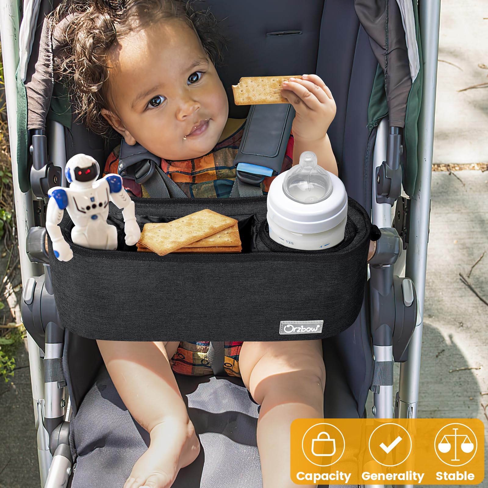 LIONELO Ove - Porte-gobelet & Smartphone 2-en-1 Pour Poussette - Montage 360° Universel