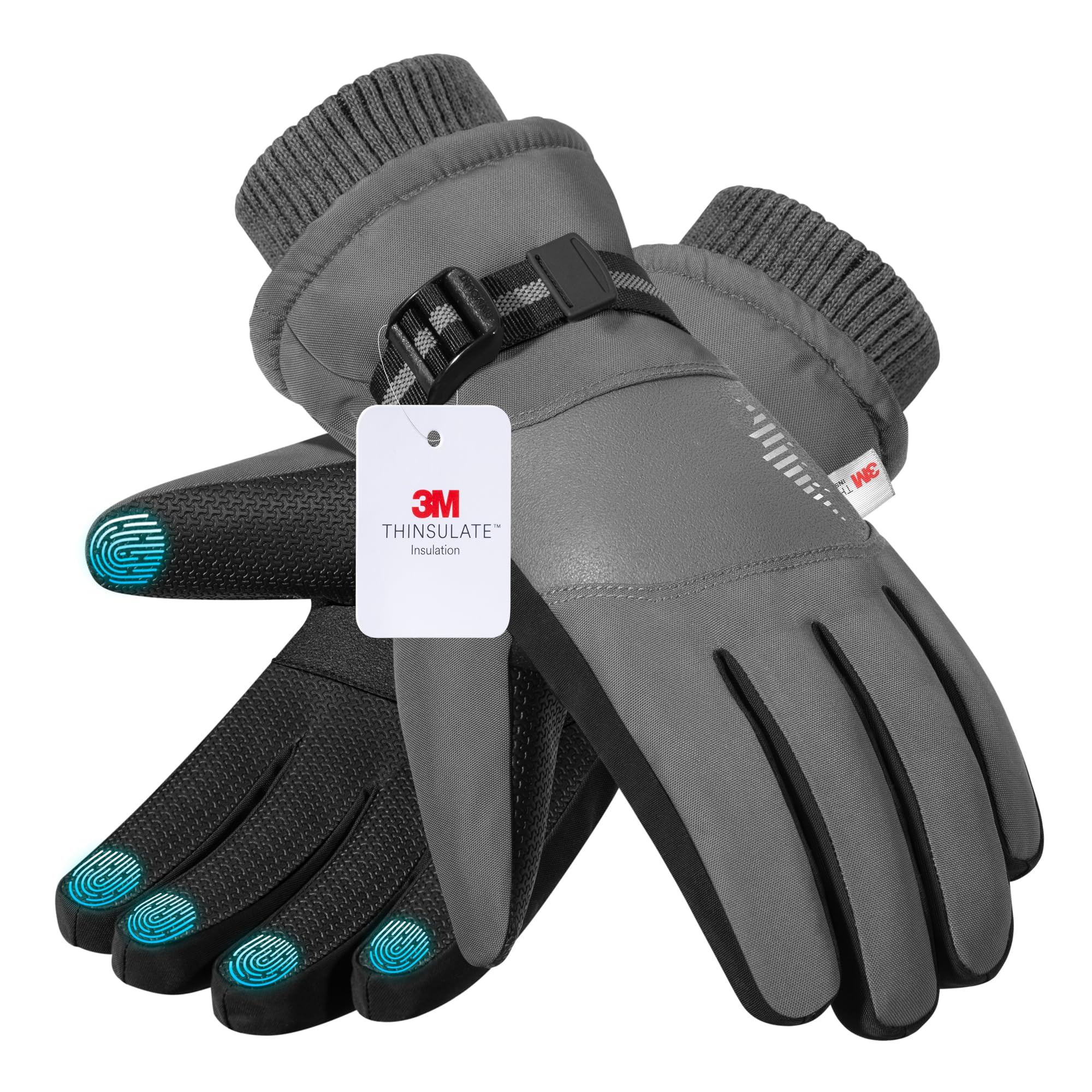 rivmount Winter Waterproof Ski Snow Warm Gloves for Women Men, Windproof Cold Weather Thermal with Touchscreen Fingers, for Running Driving Cycling Hiking Biking Outdoor Sports Daily Work