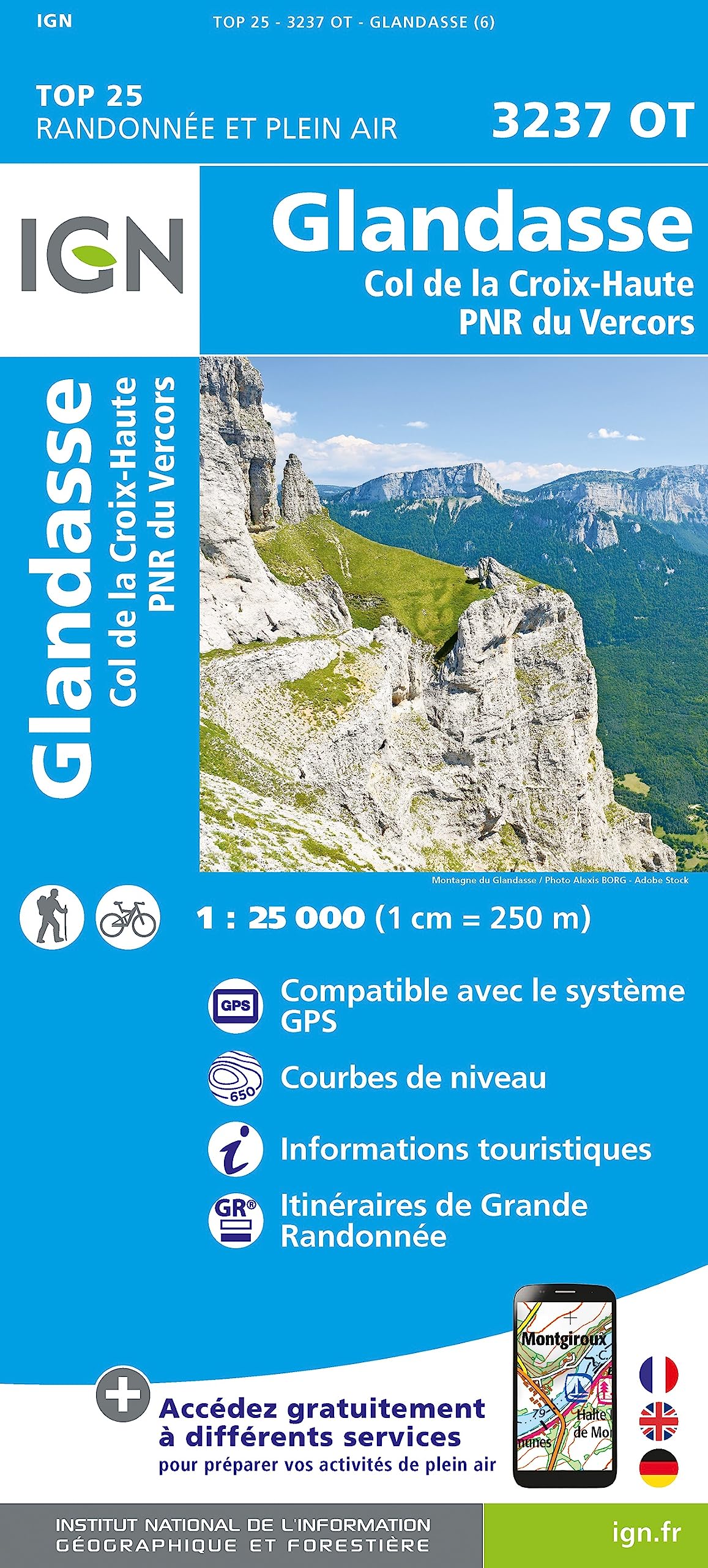 Glandasse / Col de la Croix-Haute / PNR du Vercors (3237OT) (TOP 25)
