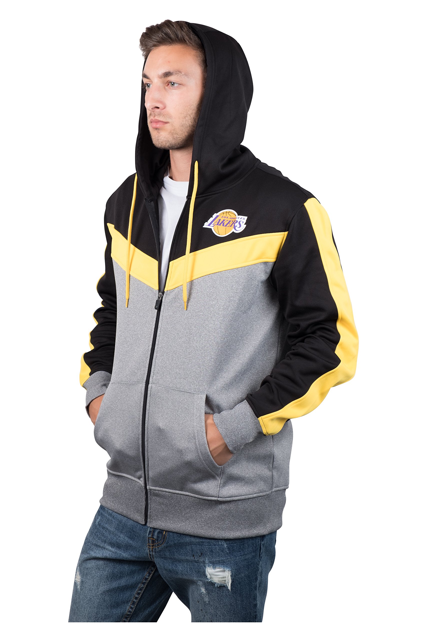 Ultra Game Men's Standard Soft Fleece Full Zip Jacket Hoodie, Team Color, Large