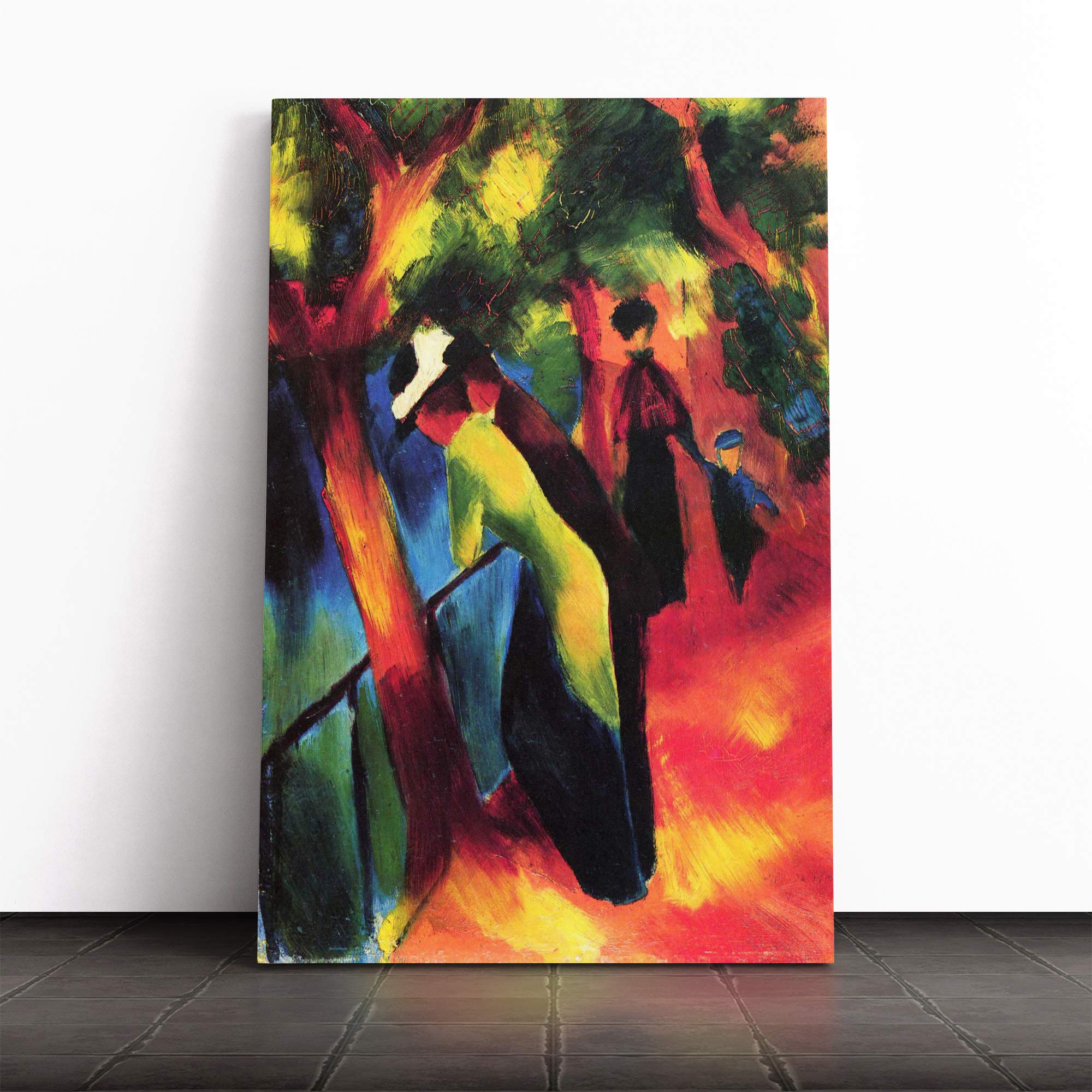 August Macke Sunny Way Canvas Print | Gallery Wrapped 30mm Frame Wall Art | 20x14 inches | Ready to Hang | Modern Picture | Living Room Bedroom Lounge Office