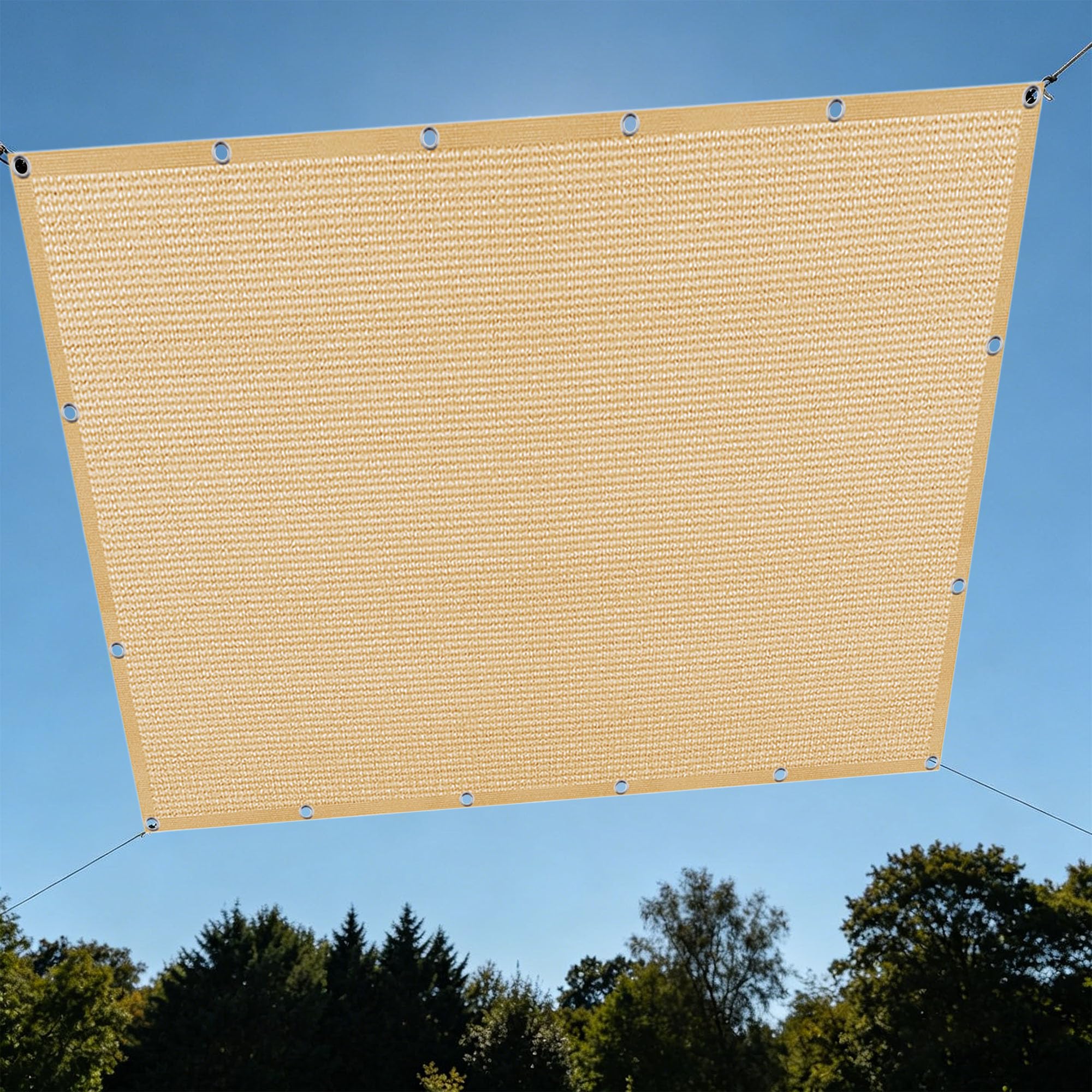 Filet d'ombrage anti UV pour terrasse et pergola en jaune sable