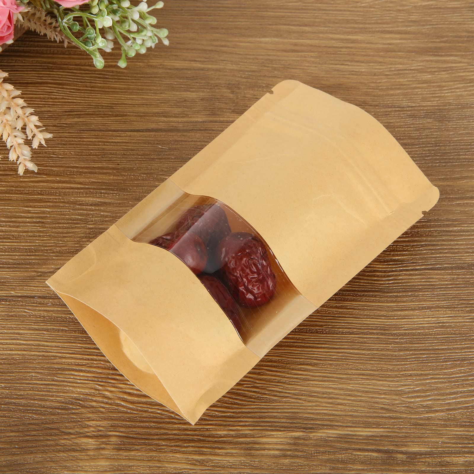 SENENQU 200 Pezzi 16x22cm Sacchetti Alimenti Richiudibili | Carta Medi, per Confetti, Sacchetto Pane, Regalo, Buste Carta Alimenti, Sacchetti Confetti, Richiudibili Alimentari