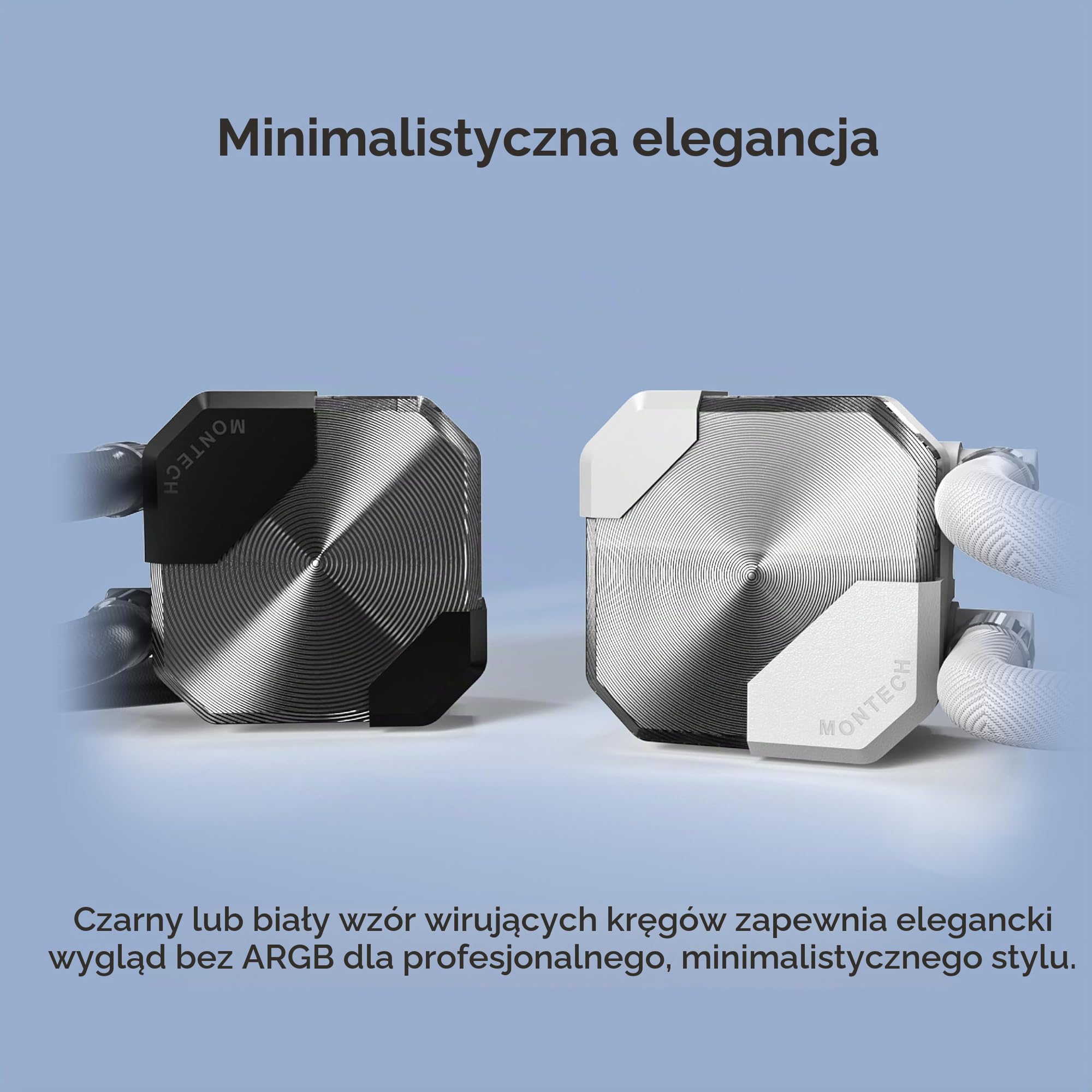 MONTECH HyperFlow Silent 360 White – ultra cicha chłodziarka procesora AIO, pompa 3100 obr./min, potrójne ciche wentylatory, wysokowydajny grzejnik zapewniający doskonałe rozpraszanie ciepła
