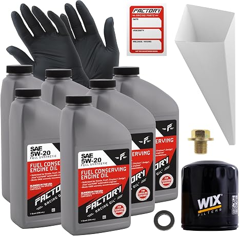 Factory Racing Parts 5W20 Oil Change Kit Compatible with Ford