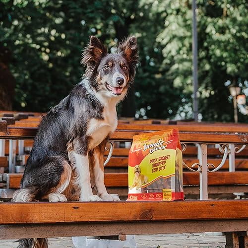 Miniatura 9 de Jungle Calling Duck Wrapped Cod Sticks Dog Treats, Rawhide Free Training Rewards Snacks for Dogs, Natural Chewy Sticks Treats, 10.6oz