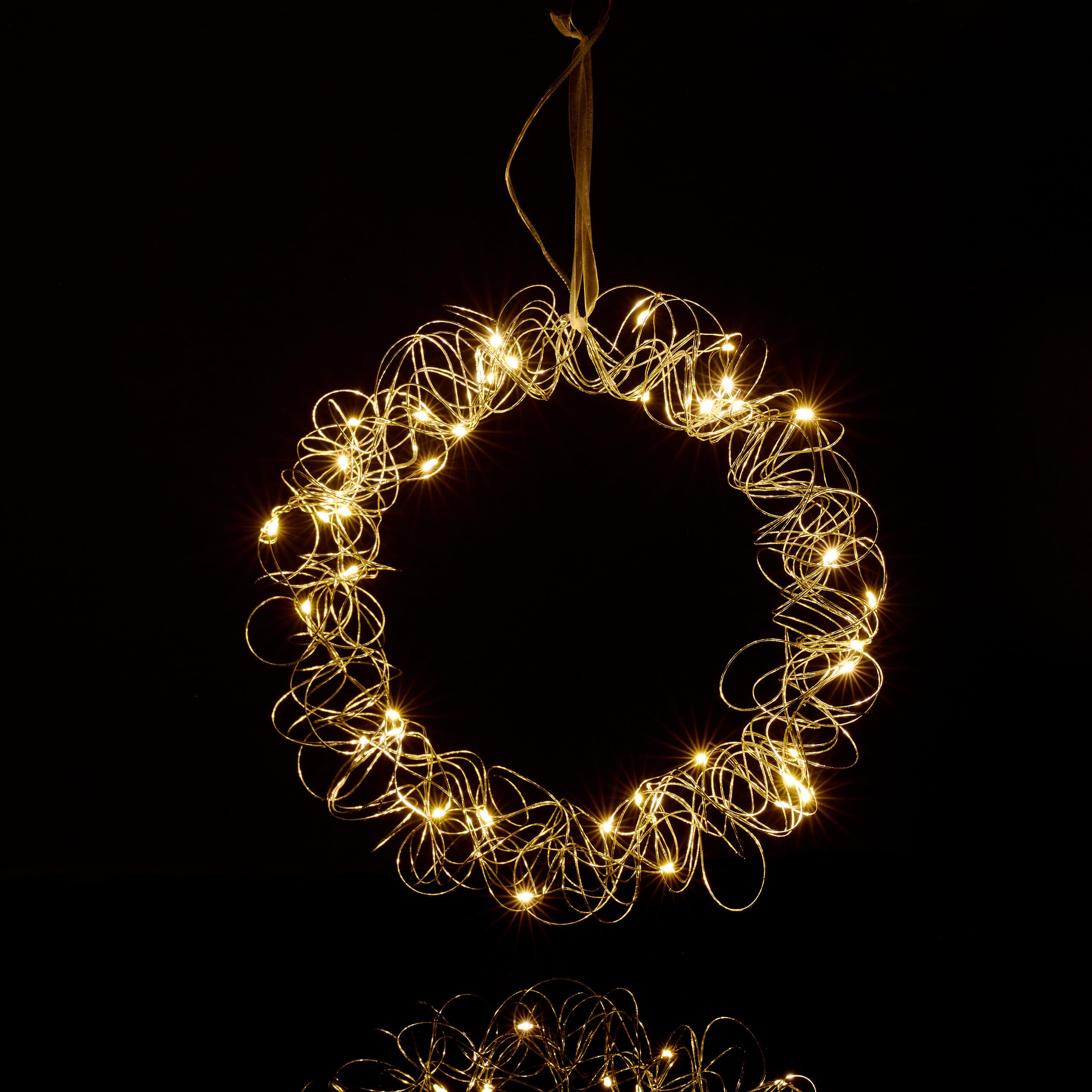 Relaxdays Wieniec świetlny LED, dekoracja okienna wewnątrz, do zawieszenia, Ø 30 cm, przez cały rok, koło świetlne, zasilanie bateryjne, srebrny, żelazo, miedź