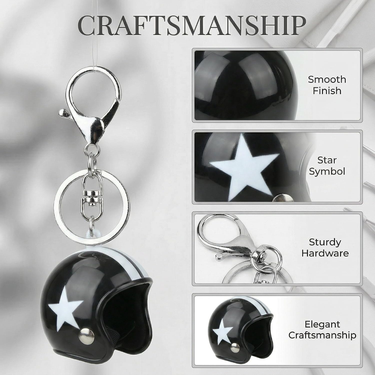 Mini Helmet Keychain Charm, Motorcycle Bag Charm for Women Men for Backpack Purse Car Keys image 5