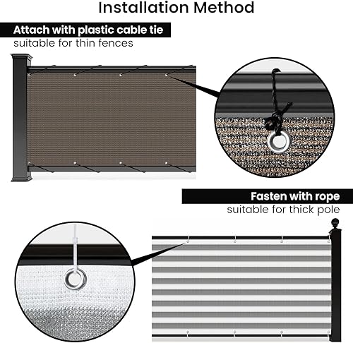 Miniatura 3 de Pantalla de privacidad de balcón de 3 x 16 pies, paneles de cobertura de valla de privacidad para exteriores con bloqueo de visibilidad del 90%,