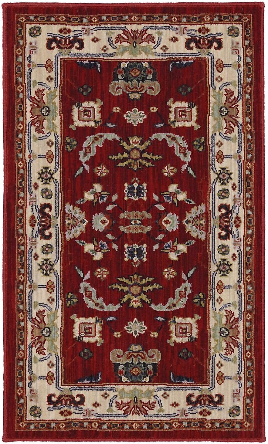 Karastan Crossroads Powell Rug, 2-Feet 5-Inch by 4-Feet, Garnet