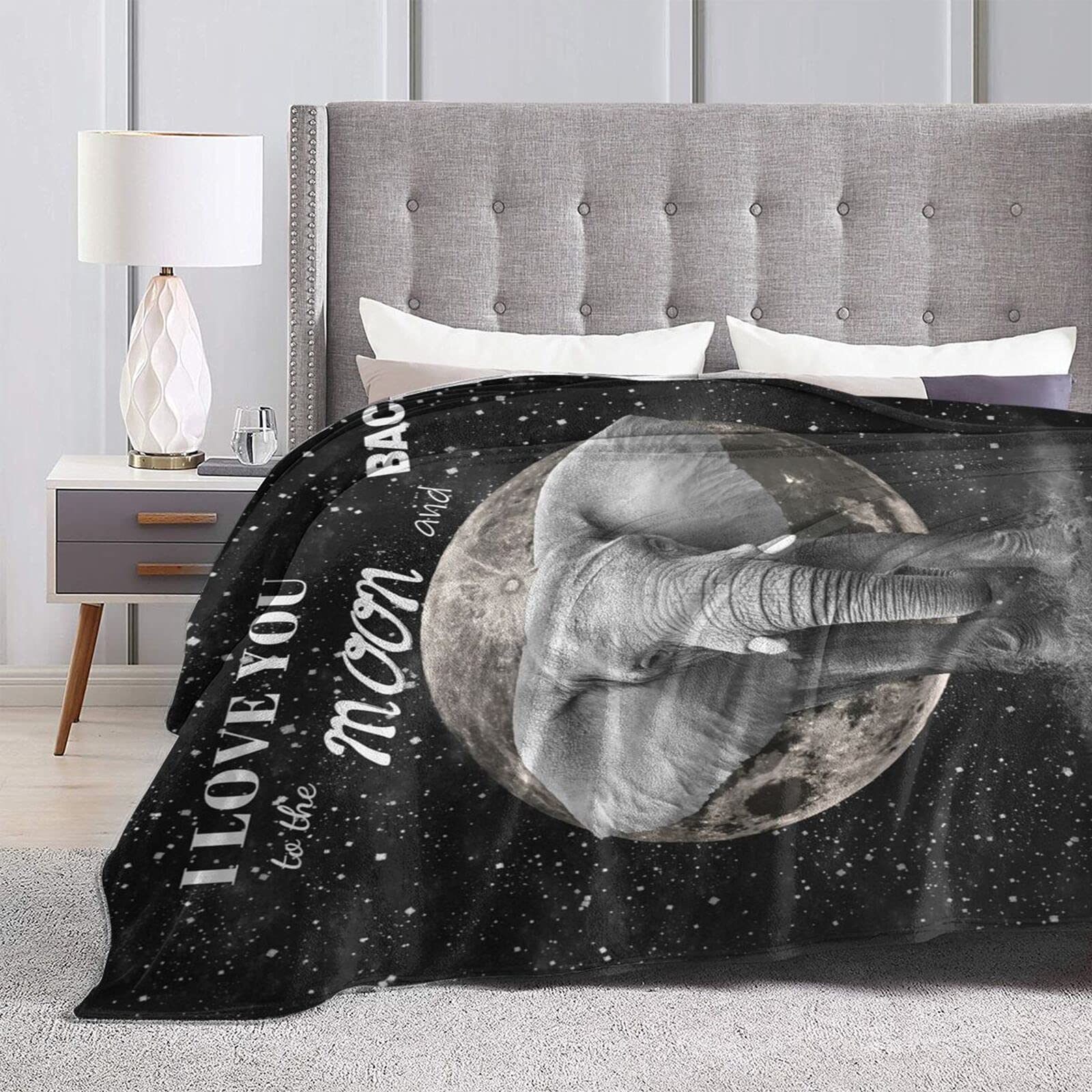 Avalokitesvara Coperta In Flanella Microfibra 150x150 Cm - I Love You To The Moon And Back Morbida Per Divano Letto - 5