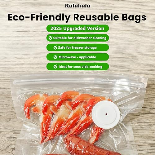 Miniatura 3 de Nueva versión 2025 Kulukulu - Juego de sellador al vacío, máquina selladora al vacío portátil para almacenamiento de alimentos y Sous Vide + 30