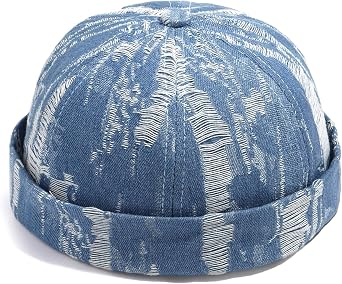 Glamorstar Brimless Dome Hats for Women Men Sailor Beanie Cap Vintage Docker Hat