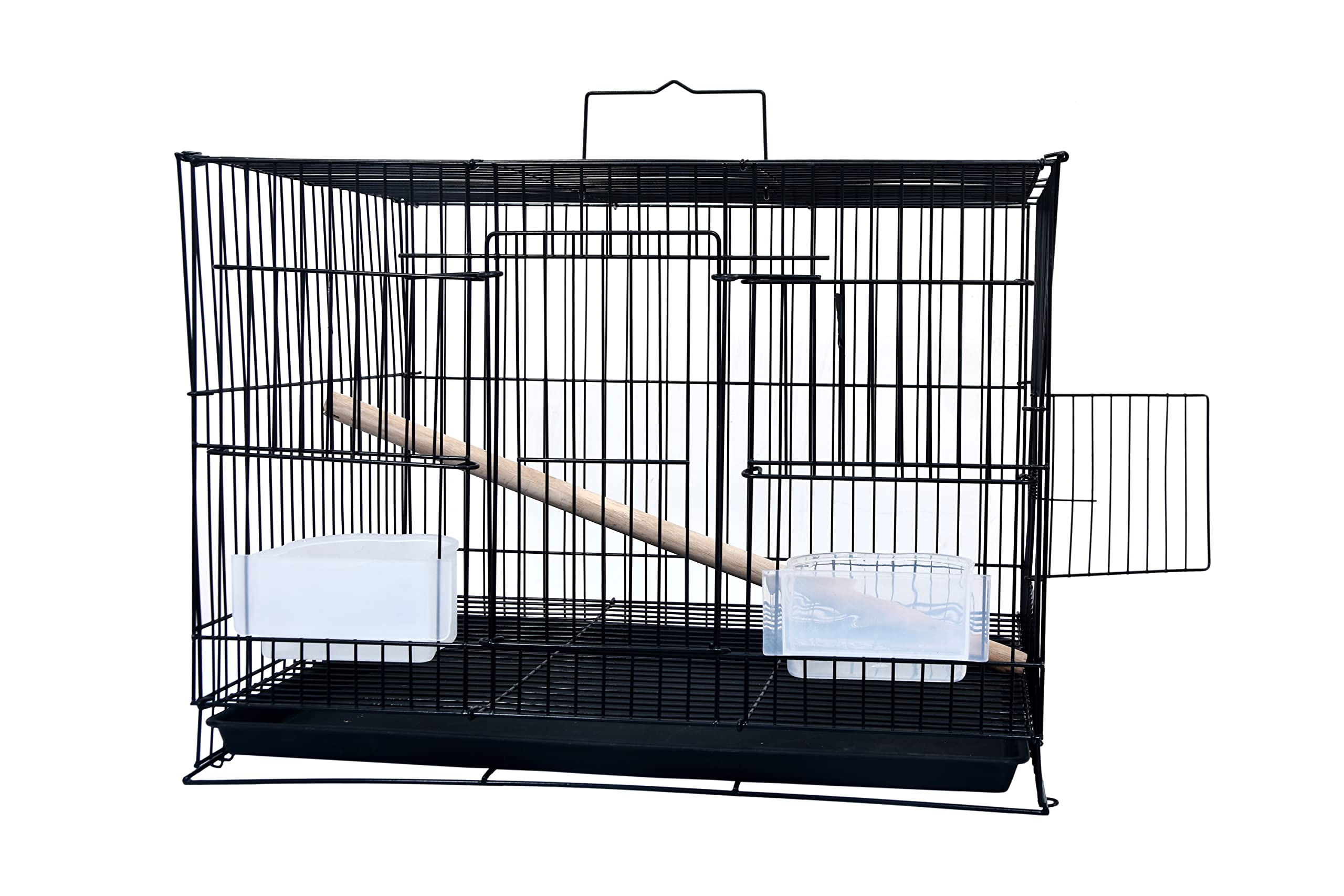 Animaux (1.5 FEET) (Black) with Handle, Two Feeder Bowls, Wooden Perch Stick Bird, Rabbit Cage (B09RF467F4) Amazon Price History, Amazon Price Tracker