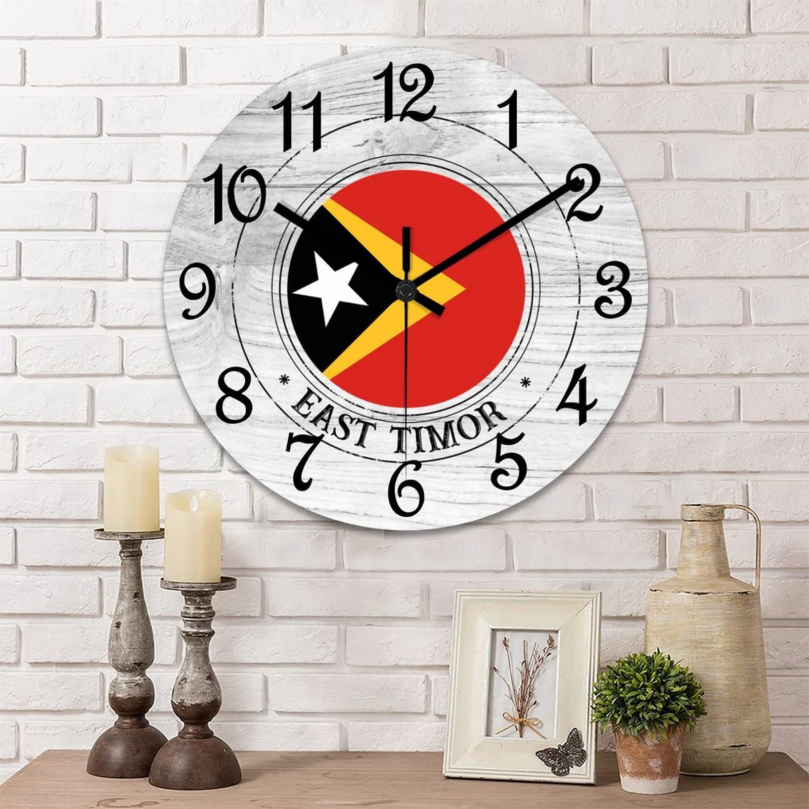 Horloge murale Timor oriental sans tic-tac pour mieux dormir