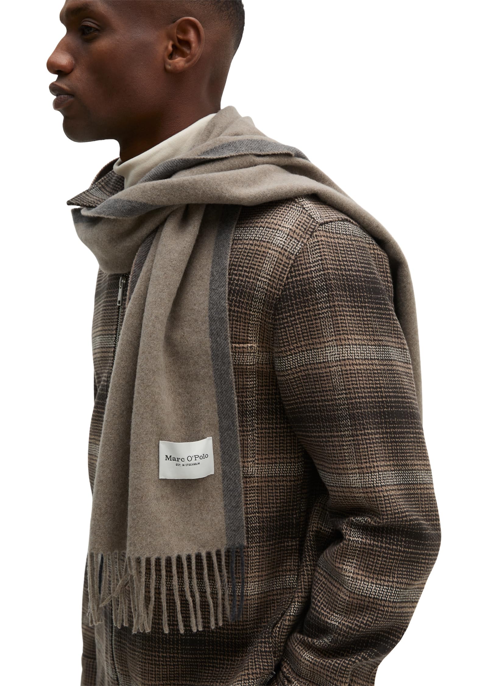 Marc O'Polo sciarpa Woven Scarf Charleston Gray marrone